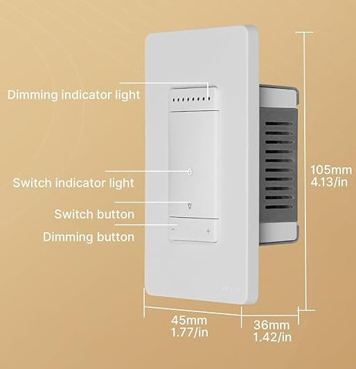 Interruptor Inteligente Dimmer y 3 Way WiFi MOES – (paquete de 4 unidades)