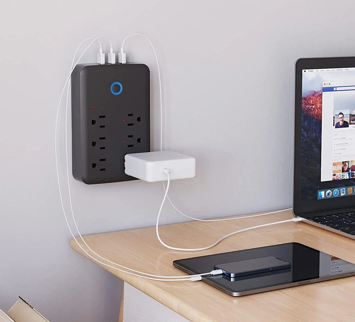 Regleta Multitoma WiFi Gosund 9 en 1 Negro – Control Total Hogar Inteligente Panamá