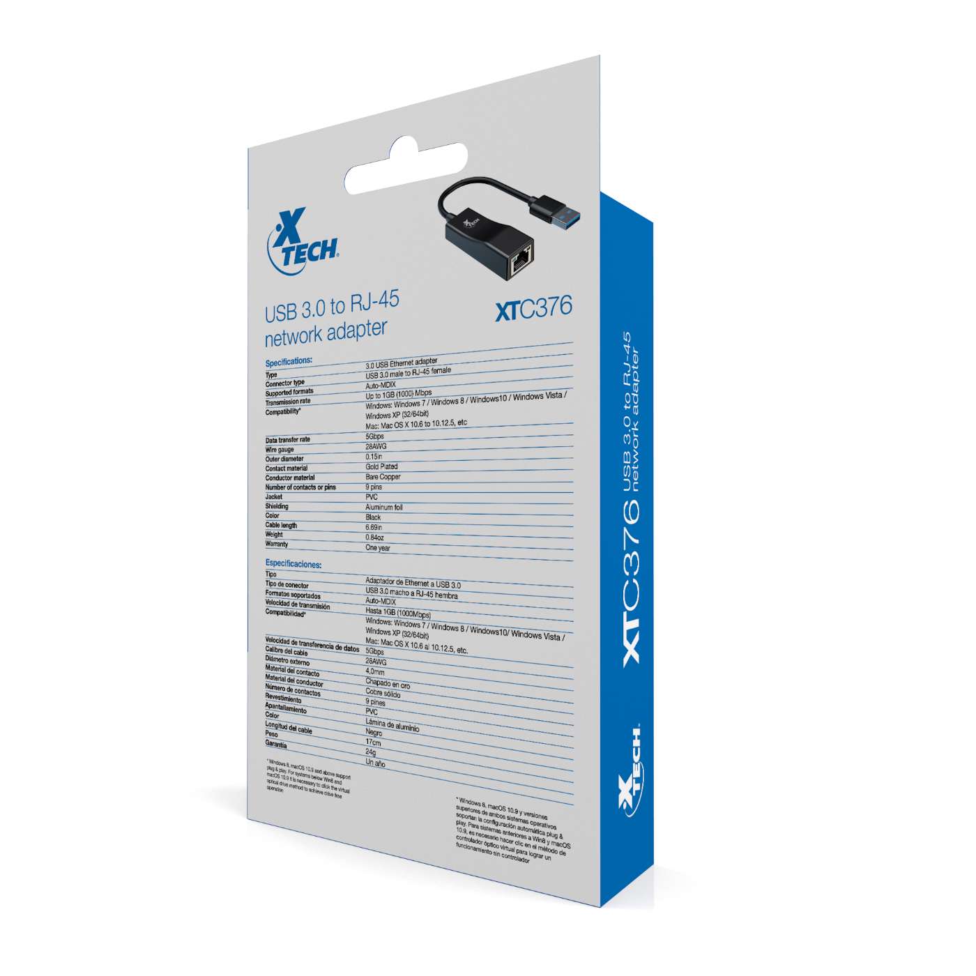 Adaptador USB a Ethernet Xtech XTC-376