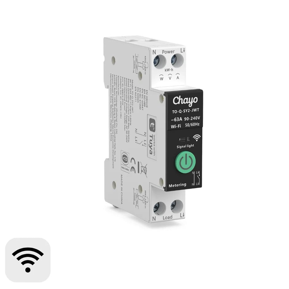 Breaker WiFi Inteligente 6-40A CHAYO – Control Eléctrico Panamá