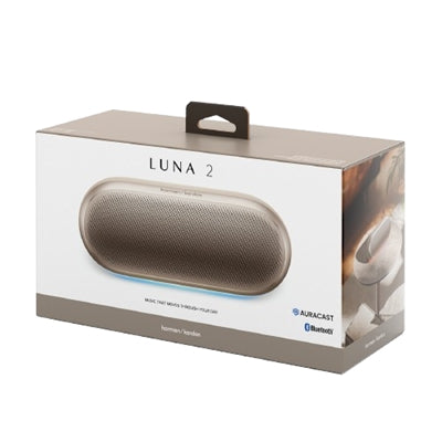 Harman Kardon Luna 2 - Altavoz Inalámbrico Portátil, Bluetooth, Iluminación Ambiental, Dorado