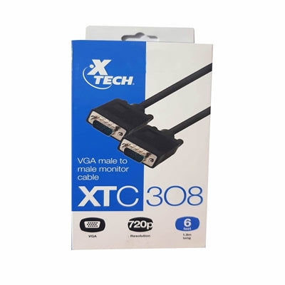 Cable VGA Xtech XTC-308 Macho a Macho 1.8m – Video para Monitor y Proyector Panamá