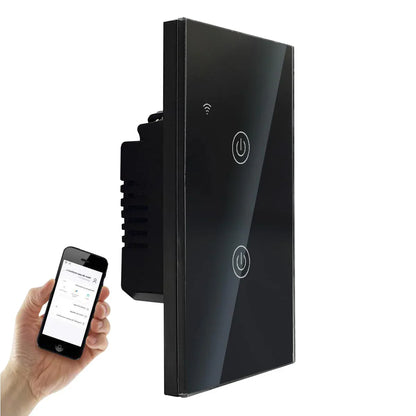 Interruptor Táctil Inteligente WiFi 2 vias Negro – Alexa Panamá