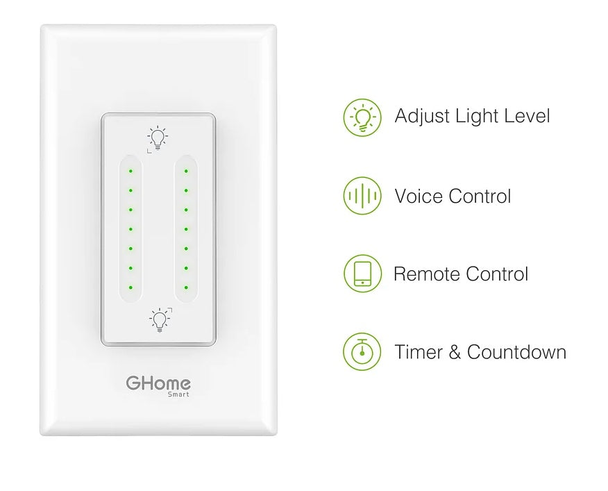 Interruptor Dimmer doble inteligente WiFi