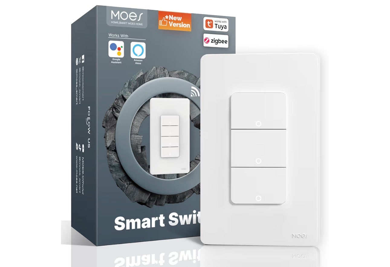 Interruptor Inteligente Zigbee 3 Vías MOES – Smart Home Hub Zigbee Panamá