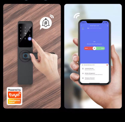 Cerradura Inteligente para Puerta con Huella Dactilar y WiFi de Aleación de Aluminio para Seguridad del Hogar con Aplicación
Tuya A1-TY
