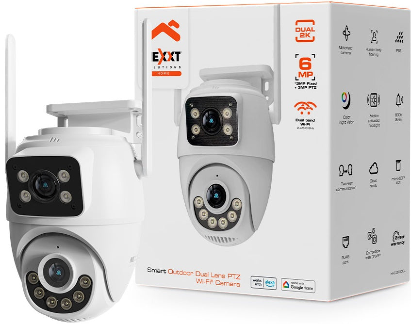 NEXXT SOLUTIONS NHC-OP30DL - CÁMARA IP PARA EXTERIORES, 6MP, WIFI 2.4/5.0 GHZ, MOTORIZADA