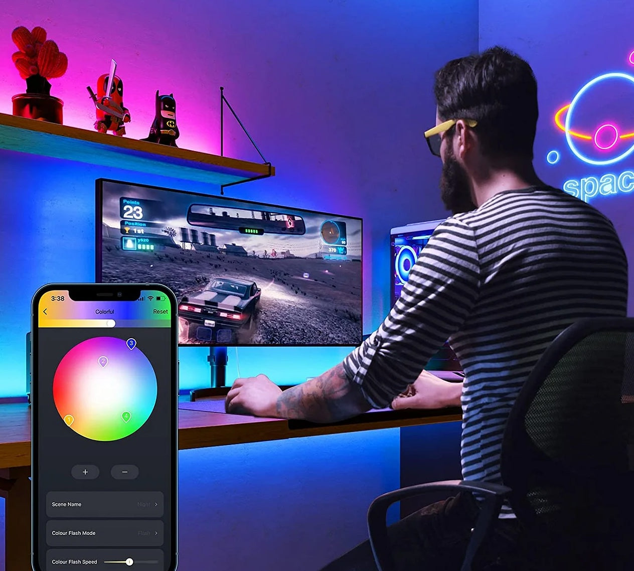 Tira LED Inteligente WiFi para TV Gosund – RGB Control por App Panamá