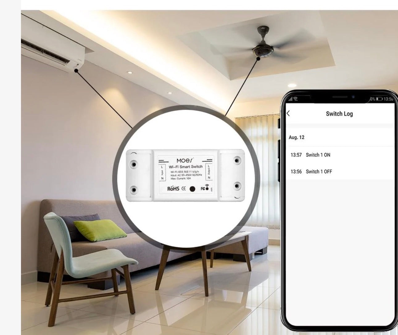 Relay smart WiFi 16A