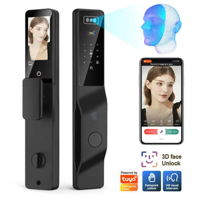 Cerradura Inteligente WiFi de Reconocimiento Facial - Pin, huella, código