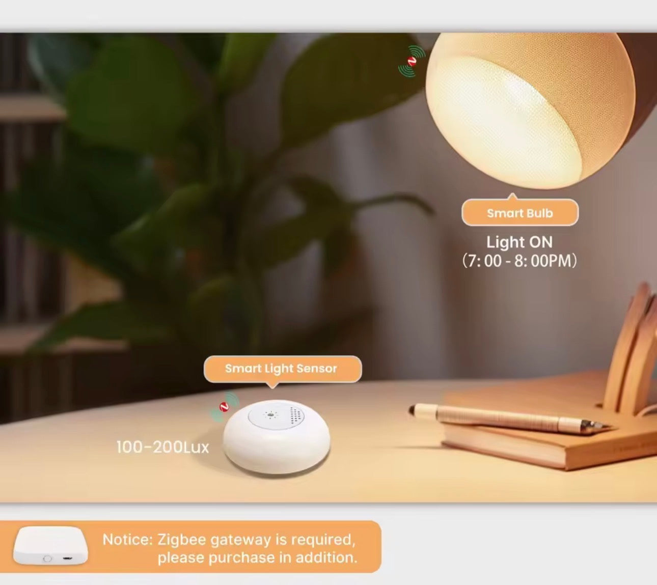 Sensor de luz inteligente MOES Zigbee