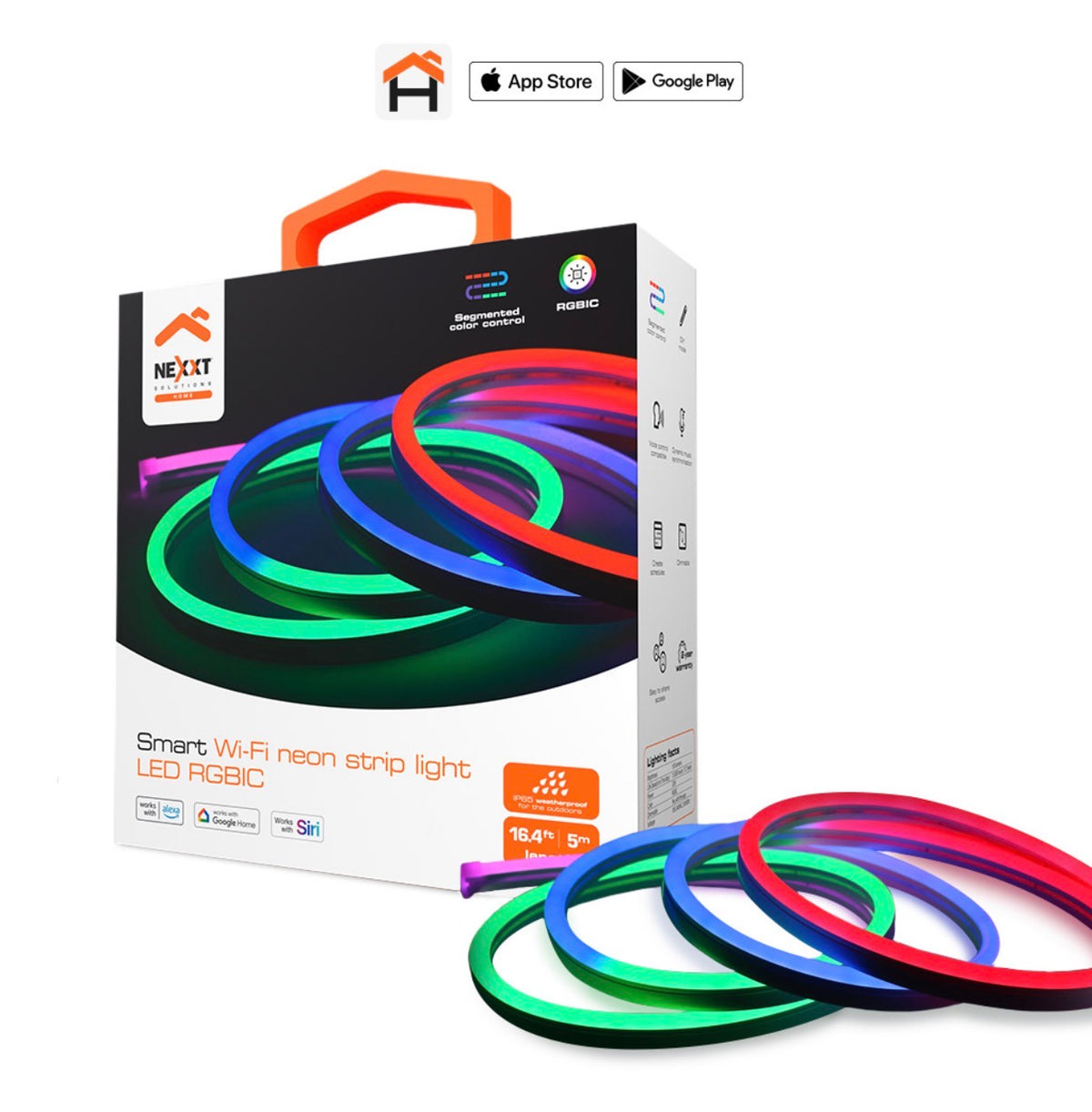Tira de Luz Neón Flex WiFi RGBIC Nexxt Home 5 Metros NHB-S618