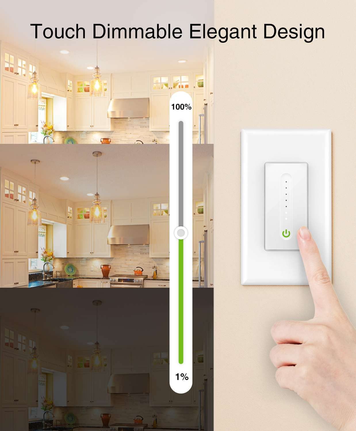 Interruptor Dimmer Inteligente WiFi - Compatible con alexa y Google Home