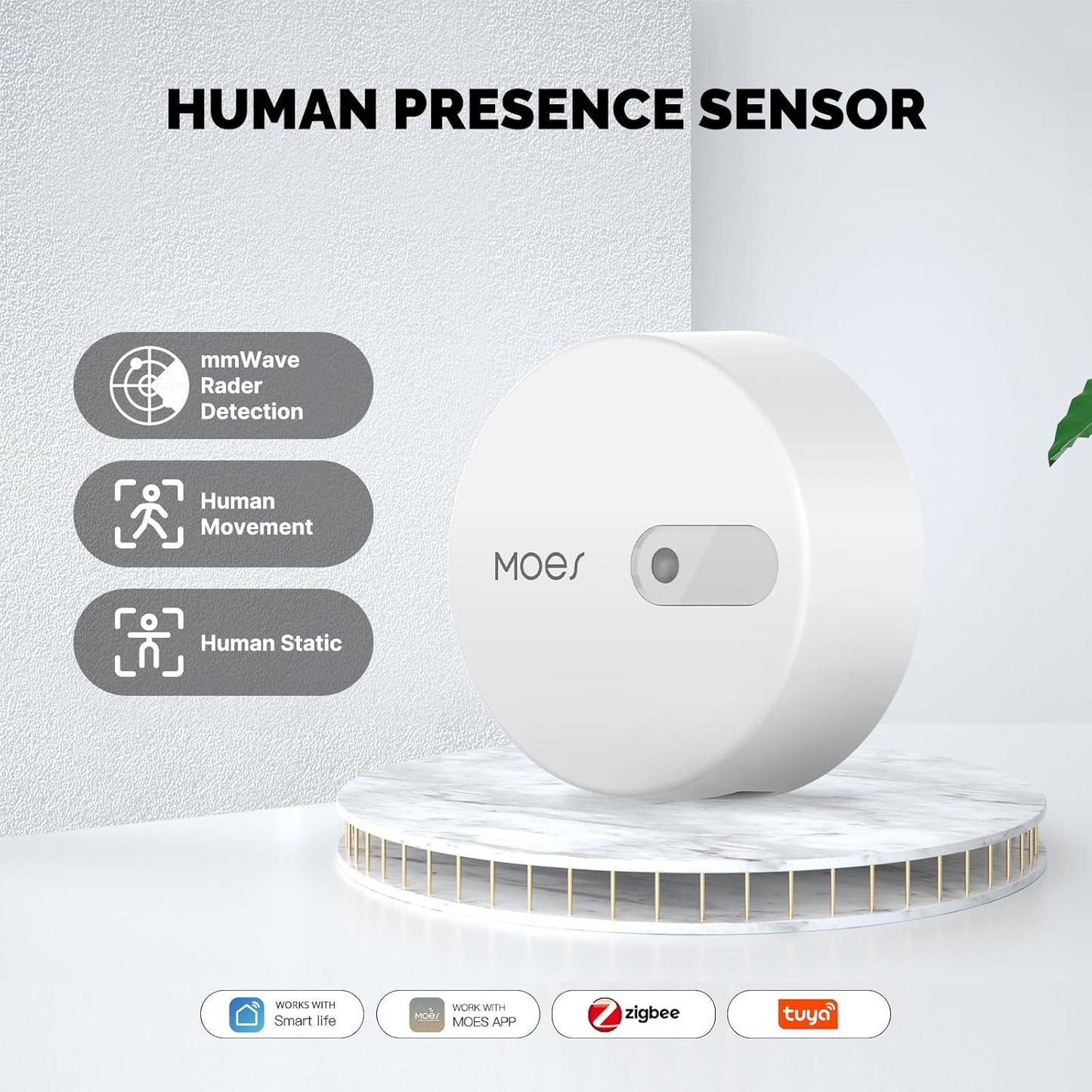 Sensor de Presencia Zigbee 3.0 MOES – Detección por Radar Panamá