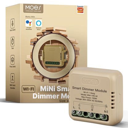 Mini Módulo WiFi Dimmer Regulador 1 via- de Luz 10A MOES – Instalación Oculta Panamá