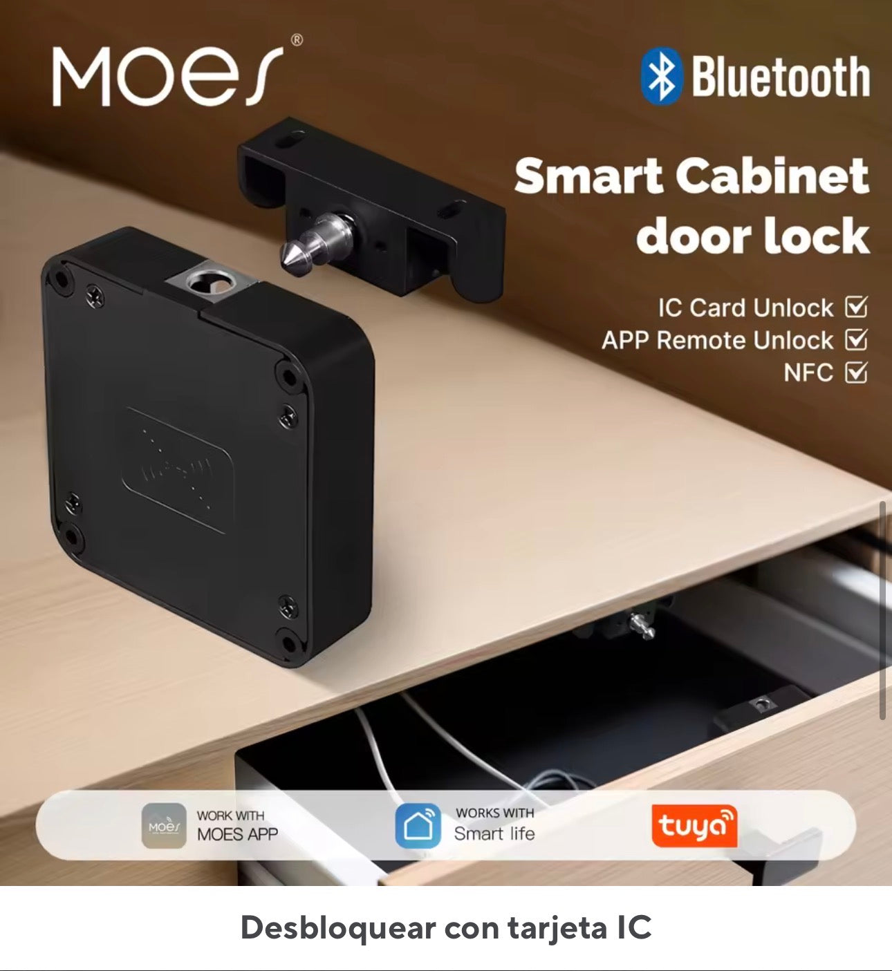 cerradura de puerta de armario inteligente con Bluetooth, tarjeta IC sin llave, desbloqueo de puerta, armario, muebles, cajón.
