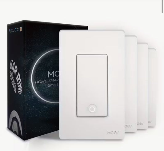 Interruptores Inteligentes WiFi MOES 1 Vía – Pack de 4