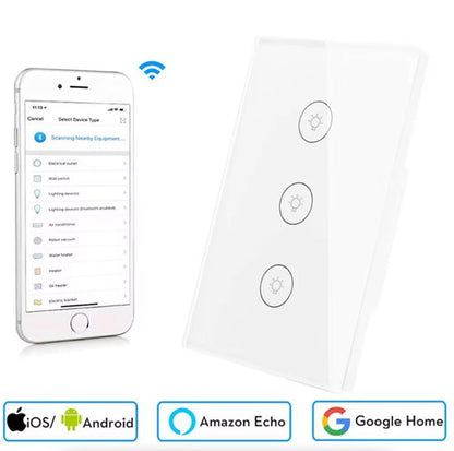 Interruptor Táctil Dimmer WiFi 3 Vías MOES – Regulador de Luz Inteligente Panamá