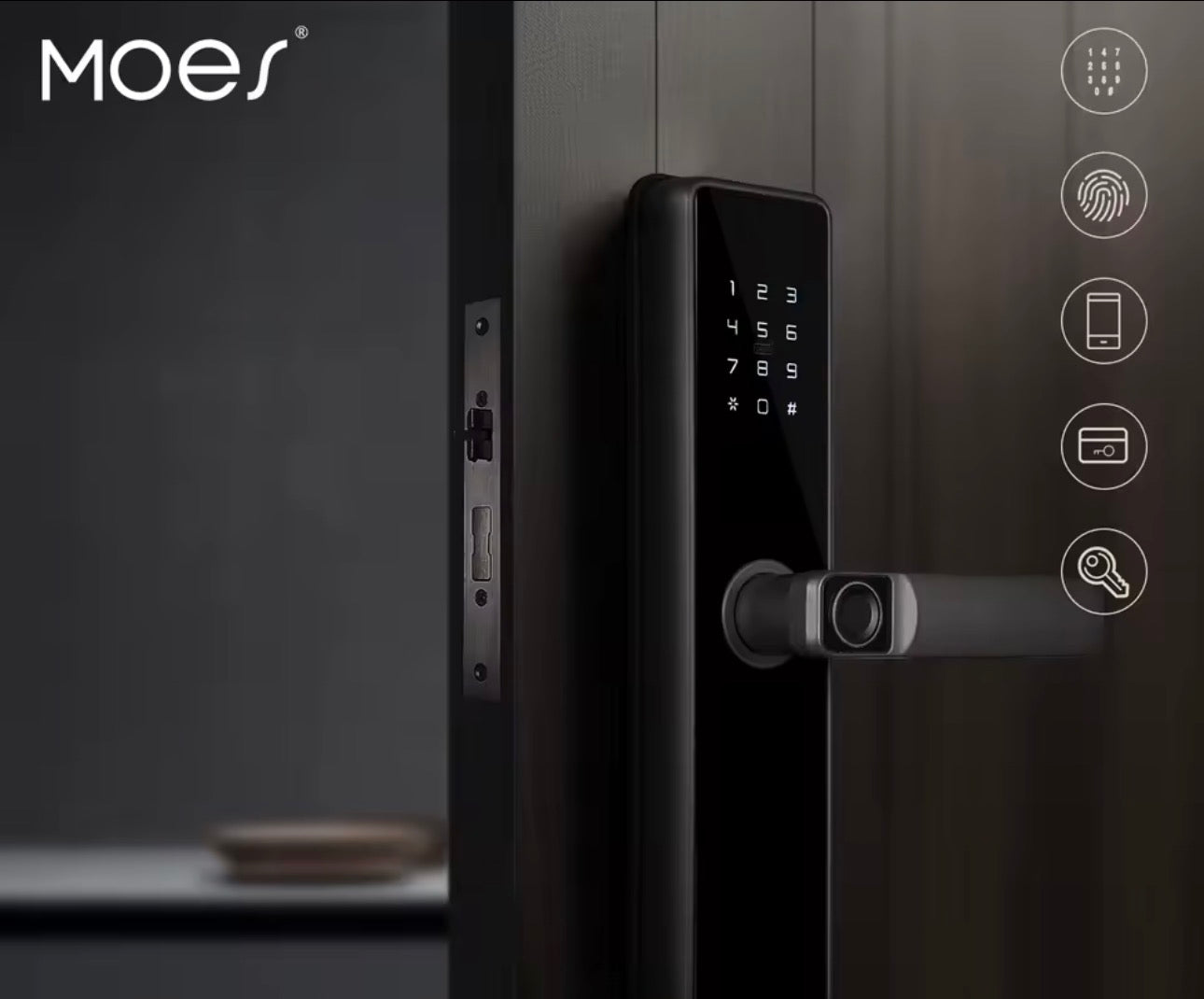 Cerradura Inteligente MOES para Puerta de Madera – Huella PIN Tarjeta y App Panamá