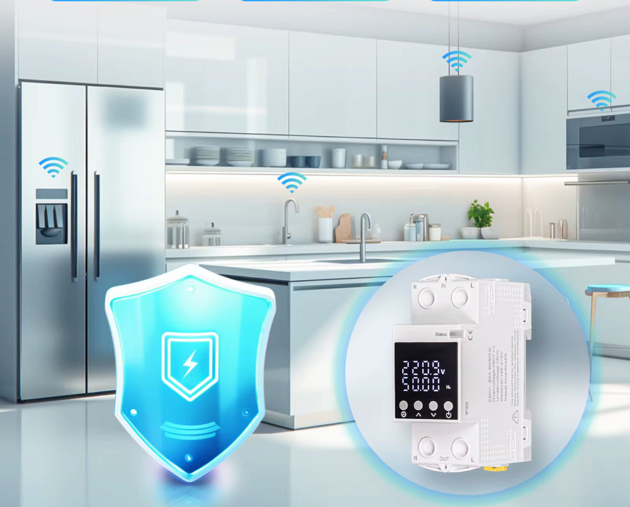 Breaker Inteligente con medición de energía 6-80A