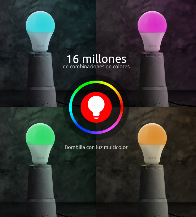 Bombilla LED inteligente Wi-Fi 110V matter- A19 | Nexxt Home