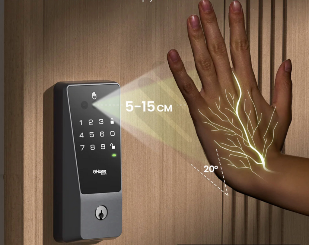Cerraduras inteligentes Palm Vein para puerta de entrada GHome Smart KD10