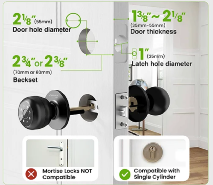 Cerradura Inteligente K10 PRO Ghome – Huella, PIN y Tarjeta para Hogar Panamá