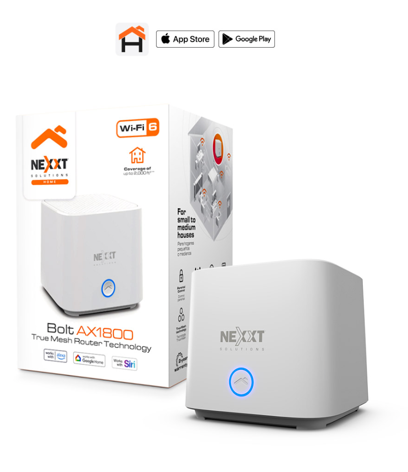 Router Mesh WiFi 6 Nexxt Bolt AX1800 – Red Inalámbrica Inteligente Panamá