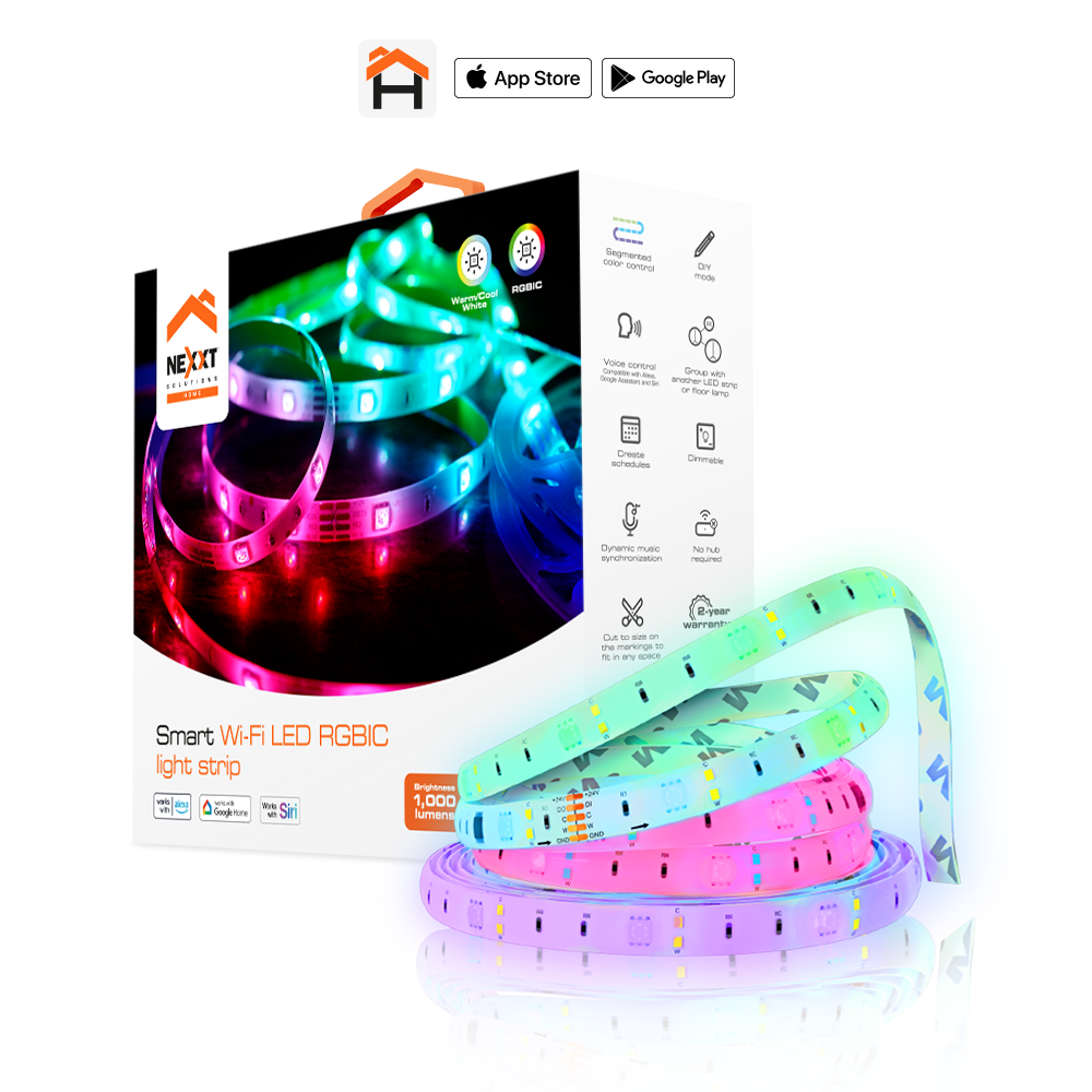 Cinta de Luces LED Inteligentes luz RGBIC + Blanca Nexxt Solutions NHB-S613