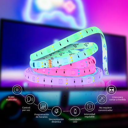 Cinta LED Inteligente WiFi RGBIC 5m Nexxt Solutions – Iluminación Smart Panamá