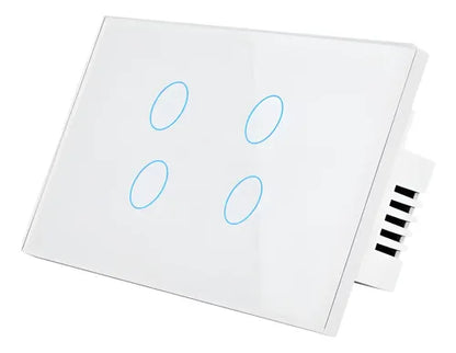 Interruptor Táctil Inteligente WiFi 4 Botones Blanco – Smart Home Panamá