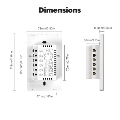 Interruptor Inteligente WiFi Táctil 1 Vía Matter MOES – Smart Home Panamá