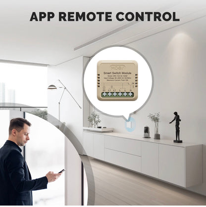 Módulo Interruptor Inteligente Mini Wi-Fi MOES 16A con Monitoreo de Energía