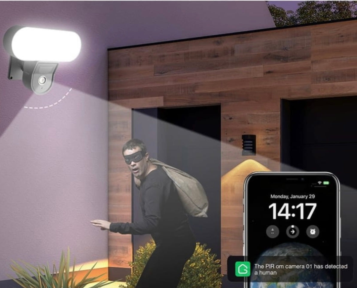 Cámara Exterior con Luz Inteligente WiFi Gosund – Seguridad 1080p Panamá
