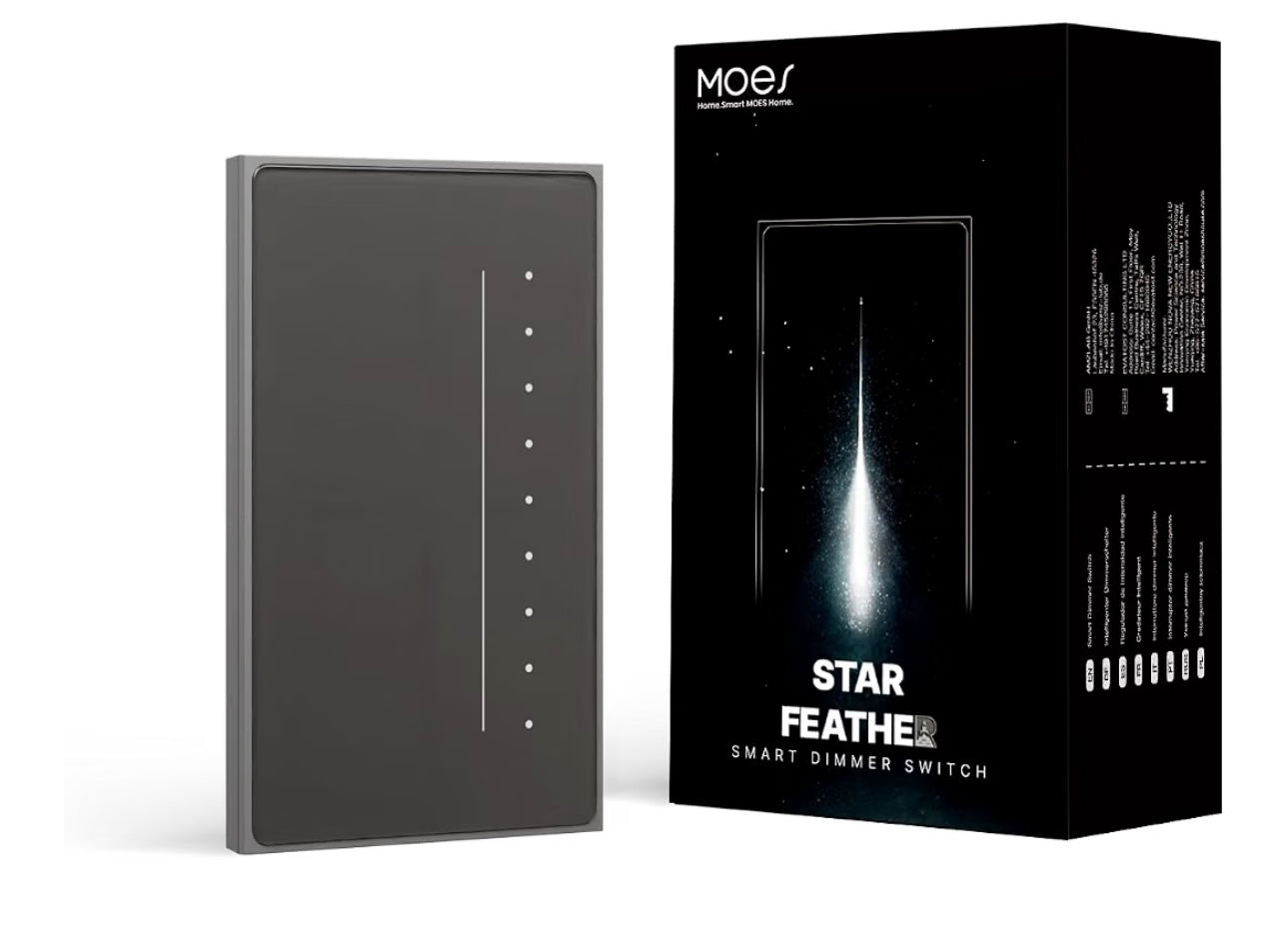 Interruptor inteligente Dimmer táctil Premium - Gris Carbon Moes