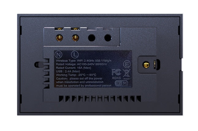 Toma corriente inteligente WiFi con puerto USB y USB C - Negro