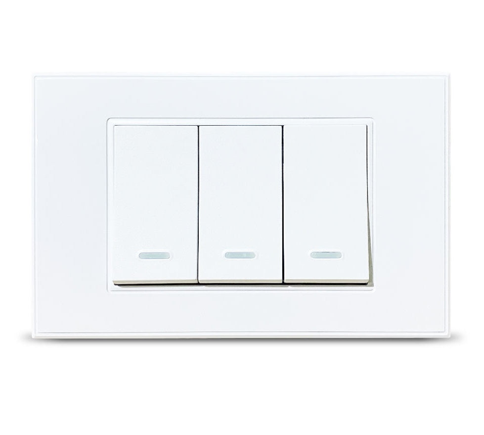 Interruptor MOES Luxury WiFi 3 Vías Blanco – Control Inteligente Táctil Panamá