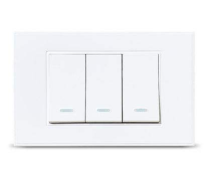 Interruptor MOES Luxury WiFi 3 Vías Blanco – Control Inteligente Táctil Panamá