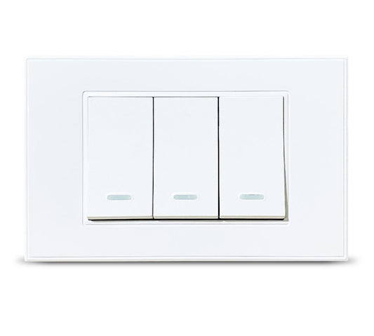 Interruptor MOES Luxury WiFi 3 Vías Blanco – Control Inteligente Táctil Panamá