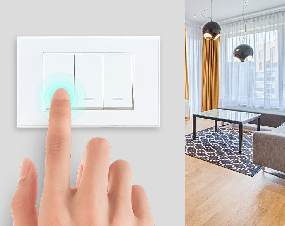 Interruptor MOES Luxury WiFi 3 Vías Blanco – Control Inteligente Táctil Panamá