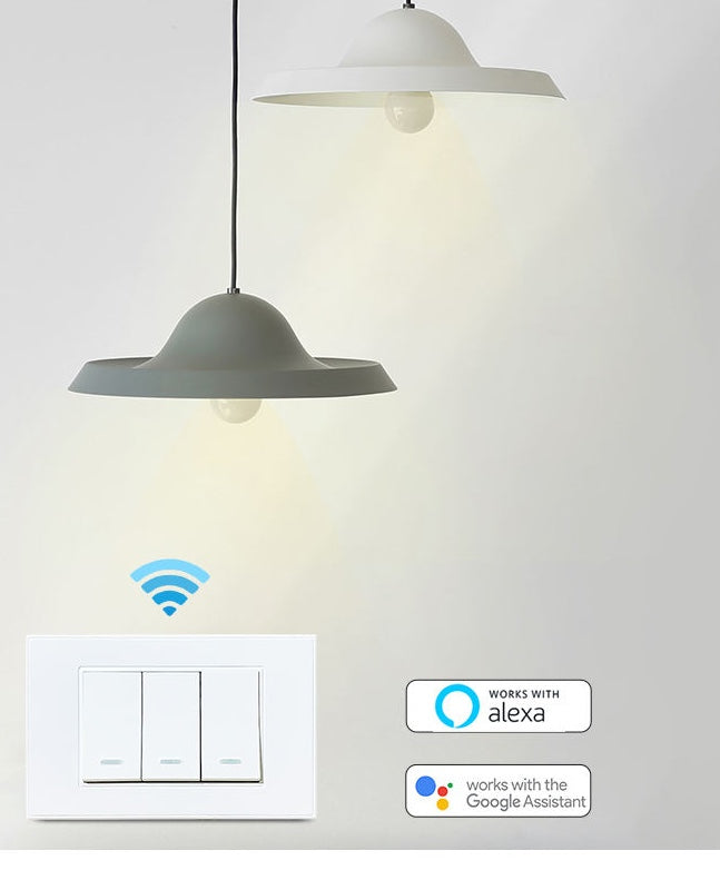 Interruptor MOES Luxury WiFi 3 Vías Blanco – Control Inteligente Táctil Panamá