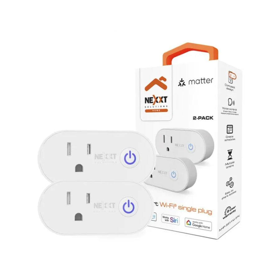 Enchufe inteligente WiFi Nexxt NHP-S611M (Pack 2 unidades) Matter Control Voz