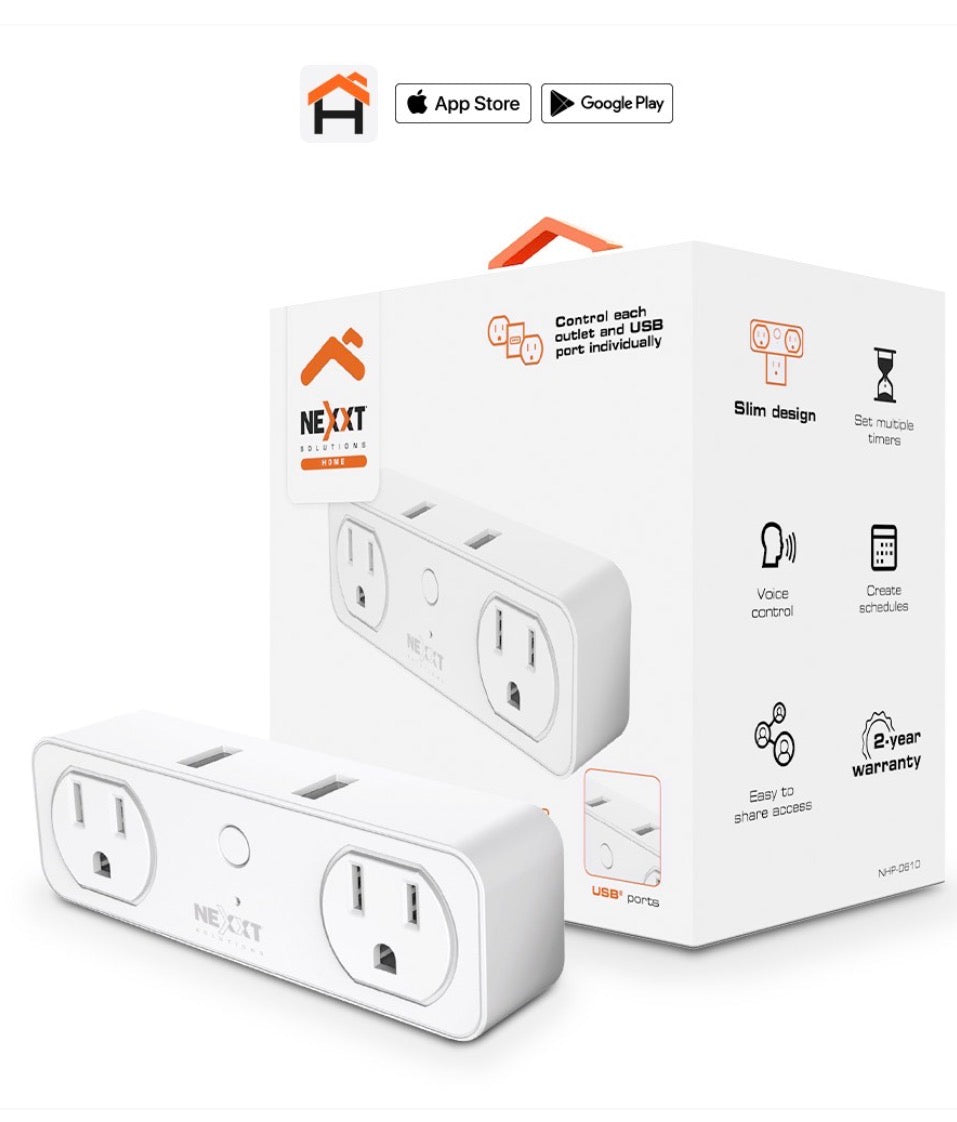 Enchufe Doble Inteligente con USB Nexxt Home   –  NHP-D610 Smart Home Panamá