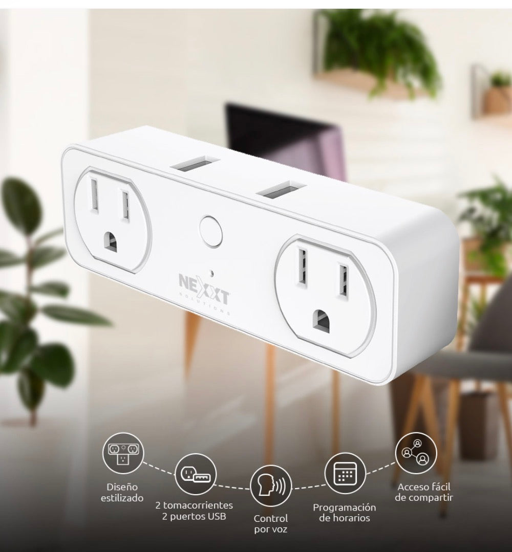 Enchufe Doble Inteligente con USB Nexxt Home   –  NHP-D610 Smart Home Panamá