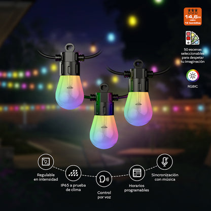 Guirnalda de luces inteligente con conexión Wi-Fi