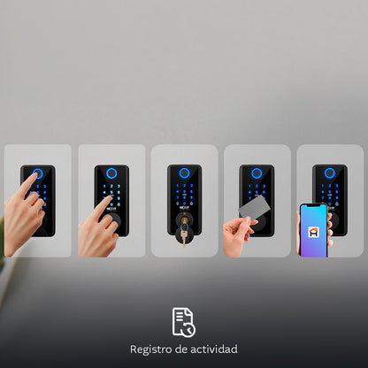 Cerradura inteligente Wi-Fi  Múltiples modos para bloquear y desbloquear al acceso