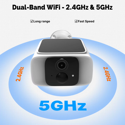 Cámara Exterior MOES Tuya WiFi Dual Band con Panel Solar – Seguridad 24/7 Panamá