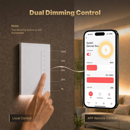 Interruptor inteligente Dimmer táctil Premium - Blanco Moes