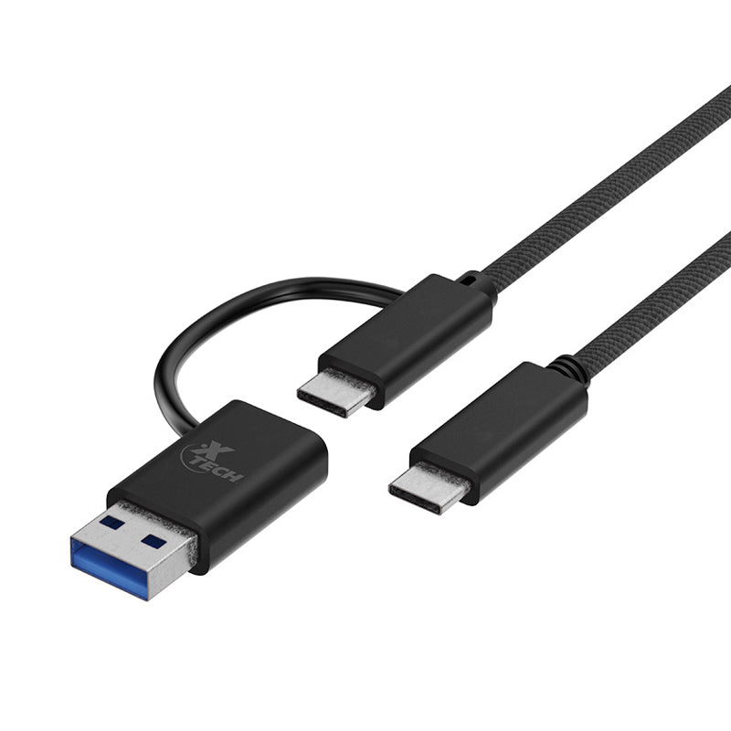 Cable USB-C y USB-A 2 en 1 Trenzado Xtech XTC-532 – 1.82m Panamá