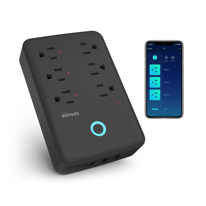 Regleta Multitoma WiFi Gosund 9 en 1 Negro – Control Total Hogar Inteligente Panamá